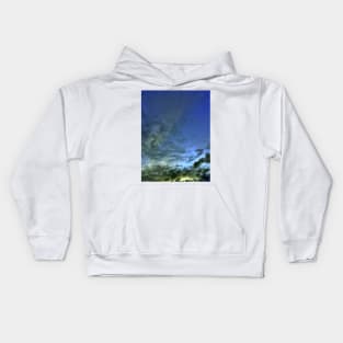 Sparse Clouds in the Early Evening as the Sun Sets - Photograph Kids Hoodie